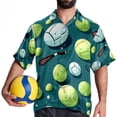 thumbnail image 4 of Tennis Men's Casual Poplin Button Down Short Sleeve Shirts for Summer Beach - Unisex, 4 of 6