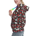 thumbnail image 2 of Lsque Red Mushrooms Pattern Casual Women's Hoodie,Hooded Sweatshirt with Kangaroo Pocket,Pullover Hoodie with Eye-catching Drawstrings-Medium, 2 of 7