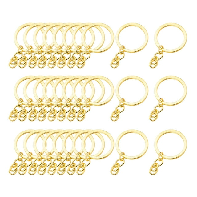 30x Llaveros En Blanco Llaveros Resultados Anillos Divididos 4 Enlaces 30mm_Golden Sunnimix Anillos de llavero