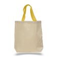 thumbnail image 1 of Promotional Priced Canvas Tote Bag W/Color Handles Art Craft Blank Tote (Set of 6), 1 of 1