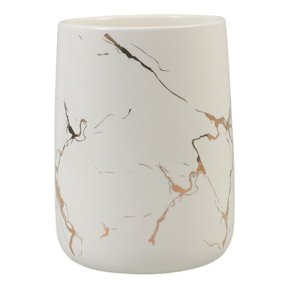 FRCOLOR  Marble Wash Cup Toothbrush Vintage Decor Lovers Travel White