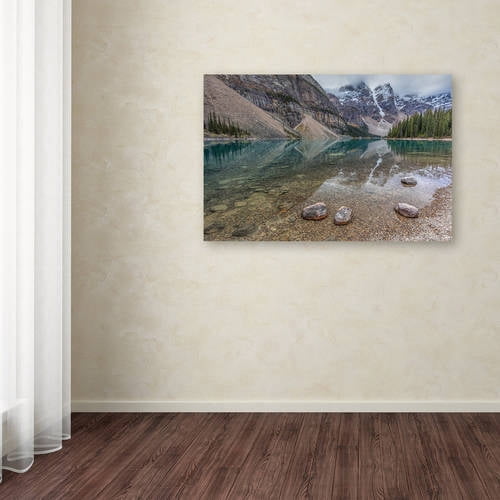 Trademark Fine Art 'Calm Moraine Lake ' Canvas Art by Pierre Leclerc