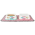 thumbnail image 3 of Set of 2 Blue, Pink, and White Square Pet Emojis Pet Bowls, 6.75", 3 of 4