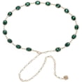 thumbnail image 6 of Topboutique Chain Belt Women Metal Waist Belt Green Metal Link Western Cowgirl Turquoise Chain Belt for Dress Emerald Adjustable Chunky Belt Chain,1 Pc, 6 of 8