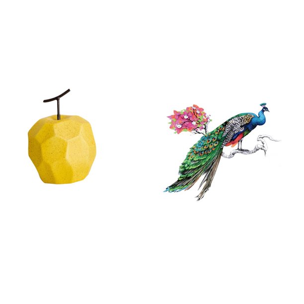 Escultura de fruta de , adorno geométrico, estatua para festivales, oficina y decoración retro de PVC, de pared para sala de estar,