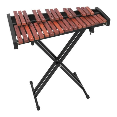 Glockenspiel Xylophone, 32 Notes, Wooden Professional Xylophone Percussion Instrument, with Height Adjustable Stand, 4 Mallets, Carrying Bag, Beginner Musical Instrument Kit for Adults and Kids