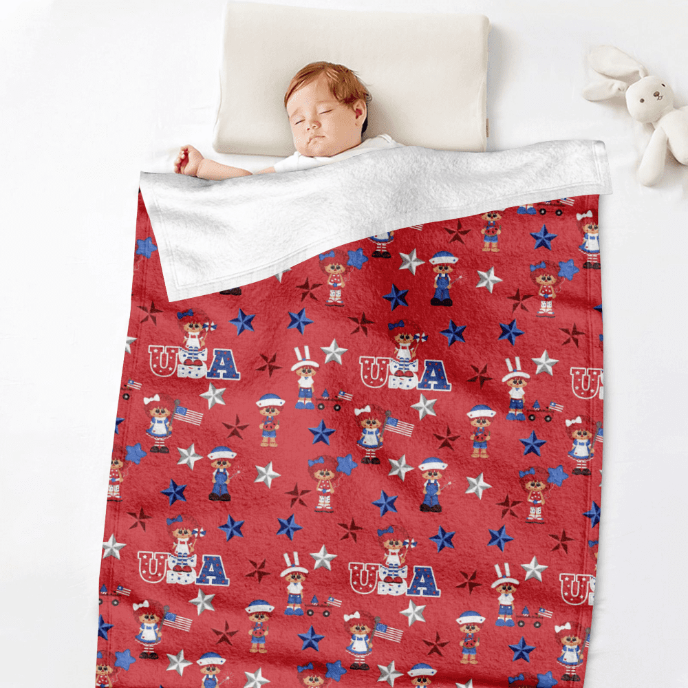 Blanket, Blankets Queen Size, Independence Day Flannel Blanket, 4th of