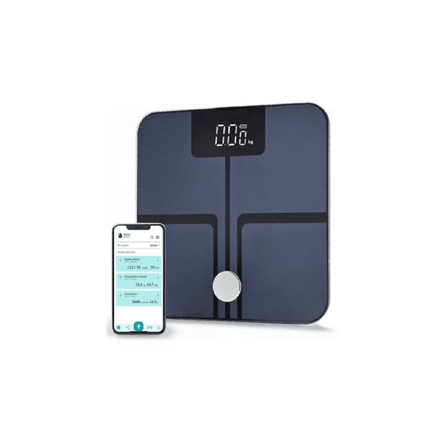 Bascula digital bioimpedancia inteligente bluetooth 180kg Negro