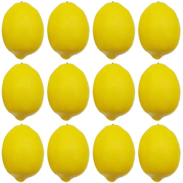 12pcs Artificial Lemons Simulation Fruit Artificial Fake Lemons Fruit For Home Kitchen Party Photography Prop