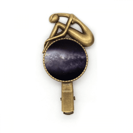 Elliptical Cosc Nebula Universe Pattern Hairpin Headdress Brooch Vintage Metal