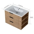 thumbnail image 3 of Danolapsi Floating Bathroom Vanity Modern Bathroom Sink Cabinet High Gloss Single Sink Wall Mounted Bathroom Maple Vanity With Drawers,30" 3 Floors, 3 of 9