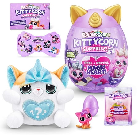 Rainbocorns Series 2 Exotic Cat Mystery Egg Plush (Over 10 Kitty Surprises Inside!, Magic Glowing Eyes)