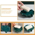 thumbnail image 6 of STRANDCHIC Green Ceramic Leaf Soap Dish with Self-Draining Design for Bathroom Accessories, 6 of 6