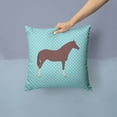 thumbnail image 2 of English Thoroughbred Horse Animal Art Checkboard Design Fabric Decorative Pillow, 2 of 4