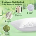 thumbnail image 2 of Hypoallergenic Bamboo Viscose Shell, Soft Queen/king/Standard Size Bed Pillows Set of 2 or1 with Down Alternative Filling, Oeko-Tex Certified, Luxury Hotel Quality for Back, Stomach and Side Sleepers, 2 of 7