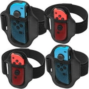 [4 Pack] Switch Leg Strap for Nintend Switch Sports, TGDPLUE Switch Soccer Leg Straps Compatible with Switch Sports/Ring Fit Adventure, Two Size Adjustbale Elastic Strap for Adults & Children