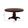 thumbnail image 3 of Traditional Round Dining Table with Carved Pedestal Base Cherry Brown, 3 of 5