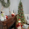 thumbnail image 4 of National Tree Company 7.5 ft. Pre-Lit Artificial Glittery Bristle Pine Slim Christmas Tree, Green, Warm White Lights, LED, Includes Stand, 4 of 6