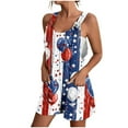 thumbnail image 2 of UVEASISHA 4th of July Outfits for Women Patriotic Sleeveless American Flag Rompers 2025 Adjustable Straps Independence Day Short Jumpsuit Multicolor#7 XXL, 2 of 7