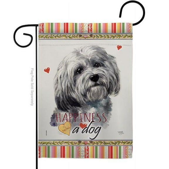 Breeze Decor G160185-BO 13 x 18.5 in. Dog Havanese Happiness Double-Sided Decorative Vertical Garden Flag