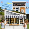 thumbnail image 5 of Multiple Outdoor Wooden Playhouse Cottage with Bench,Dutch Door,Windows,Play Kitchen,Tic-Tac-Toe,Chalkboard,Mailbox,Doorbell,Pet Door Fun Play Backyard Garden Playground, 5 of 23