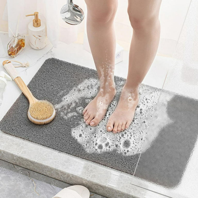 Shower Mat Non Slip, Soft Comfort Massag Bathtub mat with Drain, 18x30  Inch, PVC Loofah Bath Mat Bathroom Mat for Wet Area,Textured