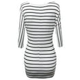 thumbnail image 2 of FashionOutfit Women's Sexy Stripe Vneck Dolman Drape Top with Side Shirring Various colors., 2 of 3