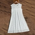 thumbnail image 7 of ITSAME Women's Mini Dress, Sleeveless Cotton Linen Lace Hollow Up Summer Casual Beach Flare Dresses White M, 7 of 7