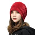 thumbnail image 5 of Skymirror Women Beanie Hat Elastic Soft Solid Color Baggy Slouchy Keep Warm No Brim Plush Women Winter Beanie Fashion Accessories, 5 of 8