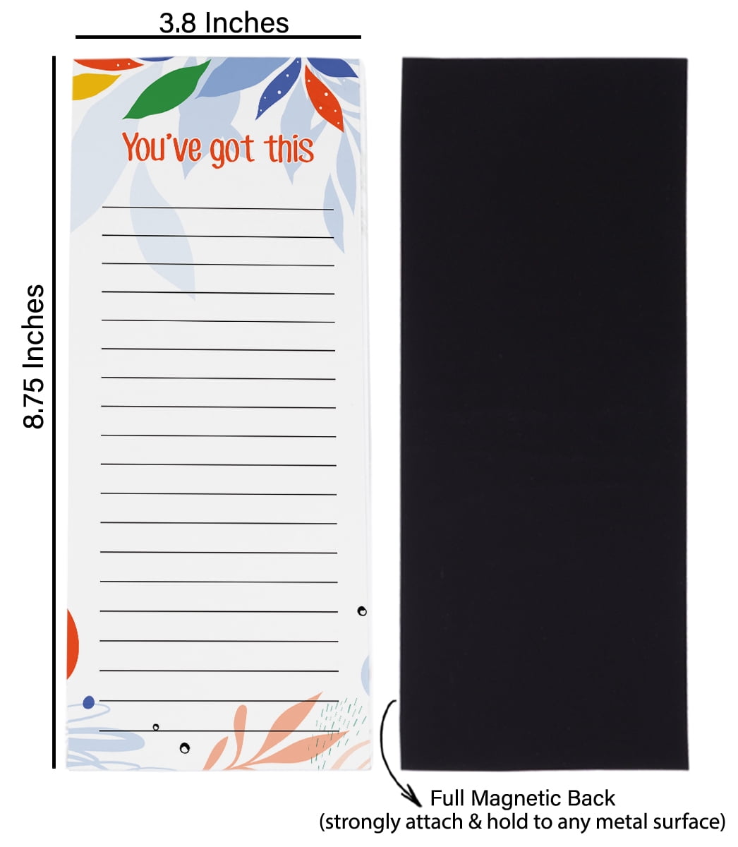 Inkdotpot Pack of 3 Magnetic Fridge To-Do List Notepads- Magnetic Memo Pads For Refrigerator-(50 Sheets Each)-FY