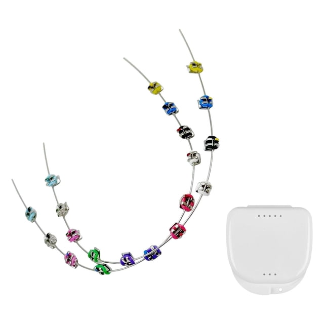 Rongfmy 2 Pieces Temporary Tooth Decoration Fashion Brace for Demonstration Teaching Colorful