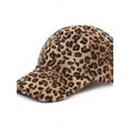 thumbnail image 2 of Topumt Women Men's Cotton Leopard Pattern Hat Ladies Winter Fleece Warm Baseball Cap for Girls, 2 of 2