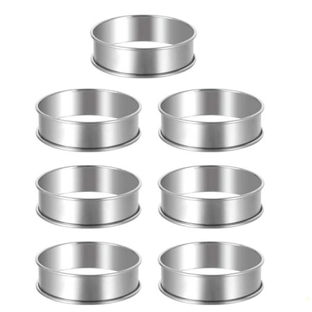 

7Pcs Double Rolled Tart Rings Mousse Ring Cake Mold for Baking Tool