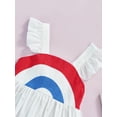thumbnail image 5 of Franhais Toddler Girls Casual Dress, Back Tie-up Bowknot Contrast Color Rainbow Printed Dresses, 5 of 9