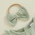 thumbnail image 6 of Cjfdfy Newborn Baby Girls Fall Romper Clothes Solid Ruffled Long Sleeve Bubble Dress Bodysuit And Bow Headband Infant Cute Jumpsuit Fall Winter Outfit 0-18 Months, 6 of 9