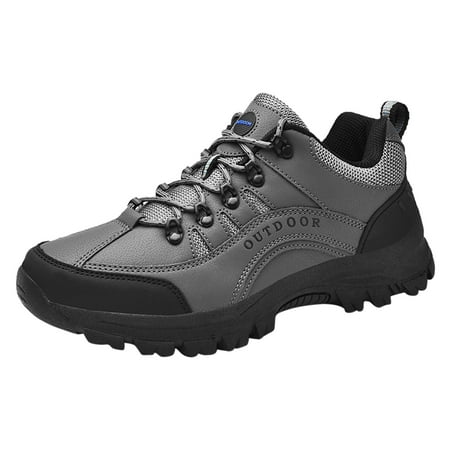 Sneakers Men Fashion Summer and Autumn Men Sneakers Hiking Shoes Non Slip Soles Thick Bottom Mesh Breathable Casual Lace Up Male Shoes(Grey 11)