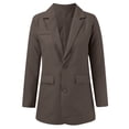 thumbnail image 4 of Women's Lapel Button Front Long Sleeve Business Suit Jacket Coat with Pockets for Formal Wear, 4 of 7