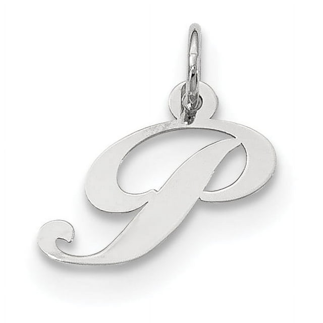 925 Sterling Silver Dainty Letter P Initial Name Monogram Necklace Charm Pendant