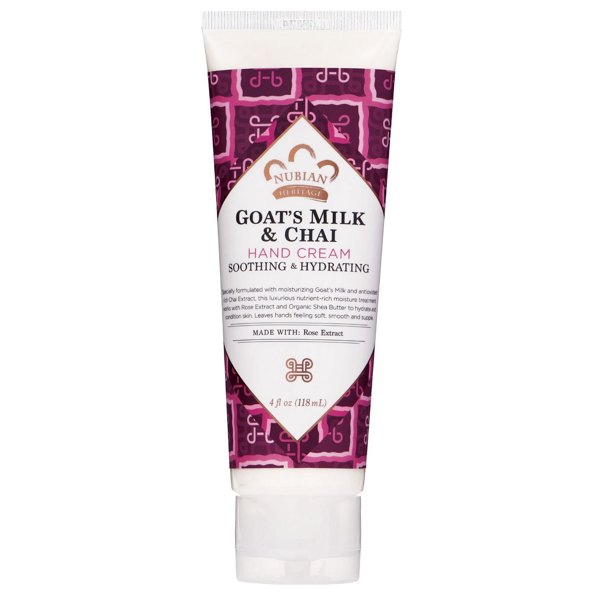 Nubian Heritage Hand Cream Goat's Milk And Chai with Rose Extract, 4 fl Oz