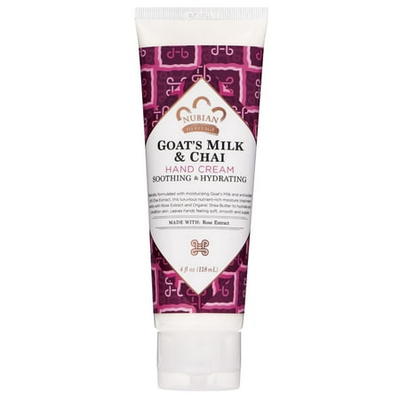 Nubian Heritage Hand Cream Goat's Milk And Chai with Rose Extract, 4 fl Oz