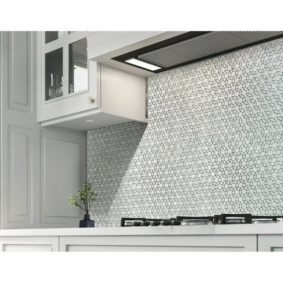 Apollo Tile 5 Pack White 11-in. x 12.7-in. Polished Marble Mosaic Tile (4.85 Sq ft/case)
