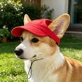 thumbnail image 5 of Ear Hole Dog Baseball Cap Adjustable Neck Strap Outdoor Sun Hat for Small Medium Dogs Green S, 5 of 9