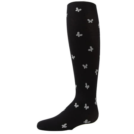 

MeMoi Glitter Butterfly Sheer Girls Tights Black 4-6