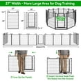 thumbnail image 4 of Dog Playpen Outdoor Extra Wide 12 Panels Heavy Duty Dog Fence 40" Height Anti-Rust with Doors Portable for RV Camping Yard, Total 27FT, 58 Sq.ft, Snowy Black, 4 of 8