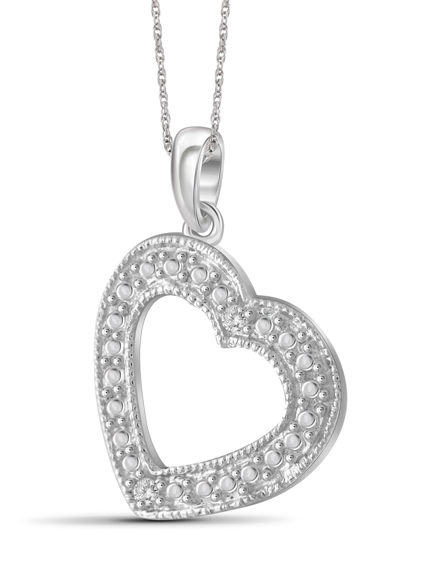 JewelersClub White Diamond Accent Sterling Silver Heart Pendant, 18"