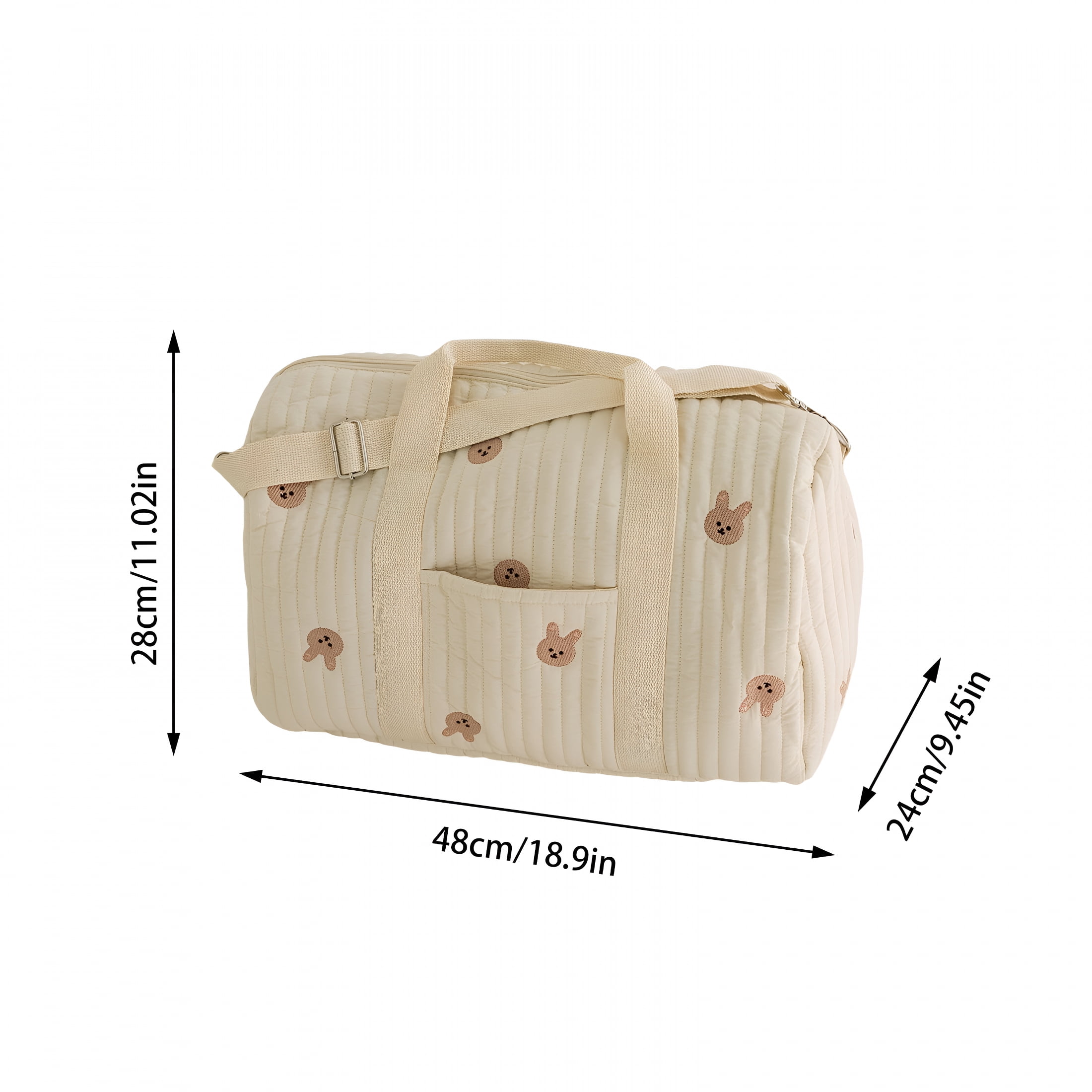 GASTROPOD 2026 New Quilted Duffle Bag for Women Large Capacity Weekender Travel Bag Cute Floral Cotton Diaper Tote Bag Mommy Hospital Maternity Nurse Handbag Lightweight Nappy Changing Bag