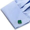 thumbnail image 3 of Green Clover Cufflinks, 3 of 3