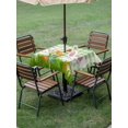 thumbnail image 3 of Outdoor Tablecloth with Umbrella Hole and Zipper, Easter Bunny Square Table Cloth 60x60 Inch Waterproof Tablecloth, Spring Easter Eggs Floral Sage Green Plaid Picnic Table Cover for Patio Camping, 3 of 7