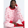 thumbnail image 5 of Joyspun Women’s Stretch Velour Long Sleeve Top, Pants, and Socks Pajama Set, 3-Piece, Sizes XS-4X, 5 of 6
