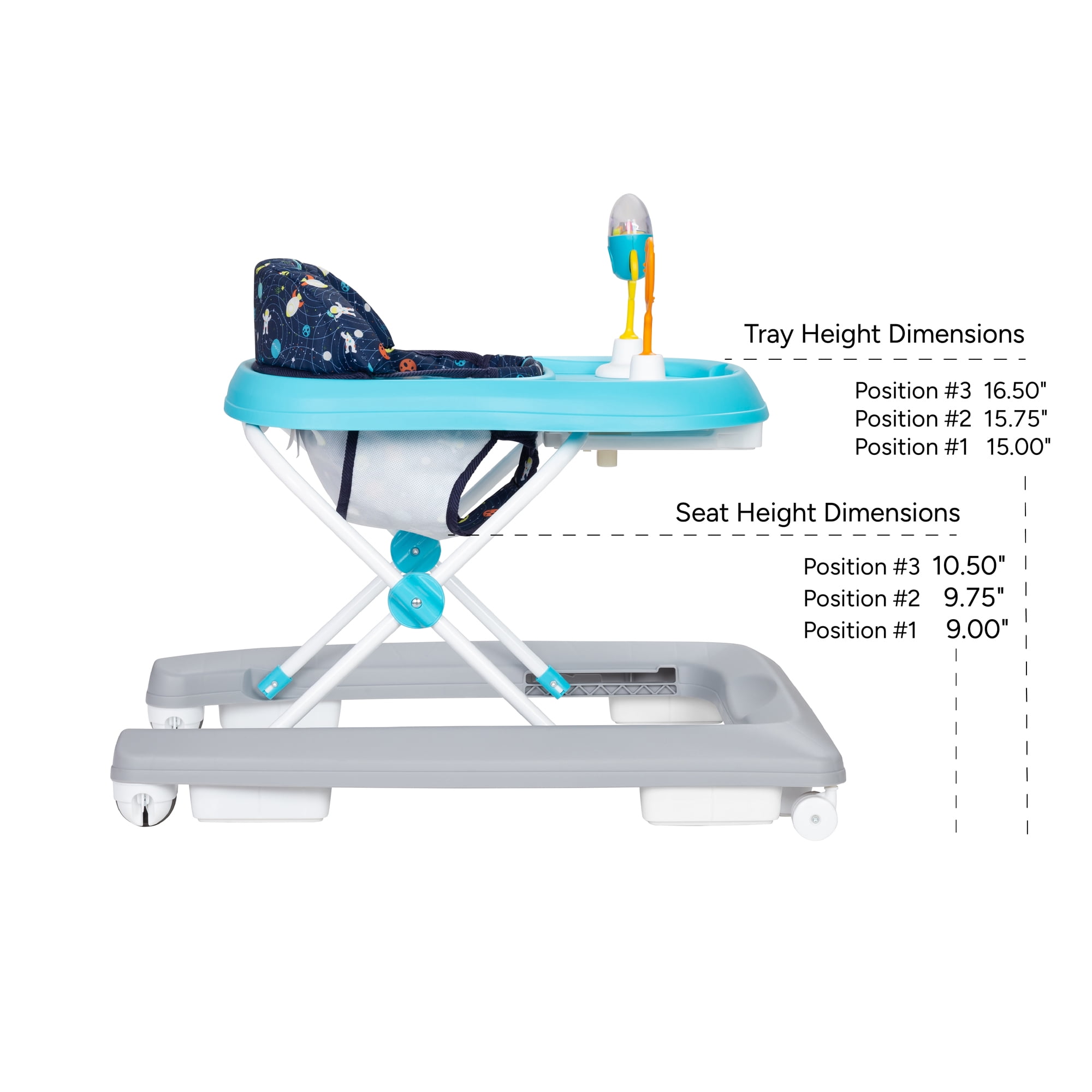 Smart Steps Trend Activity Baby and Toddler Walker, Space Walk Navy